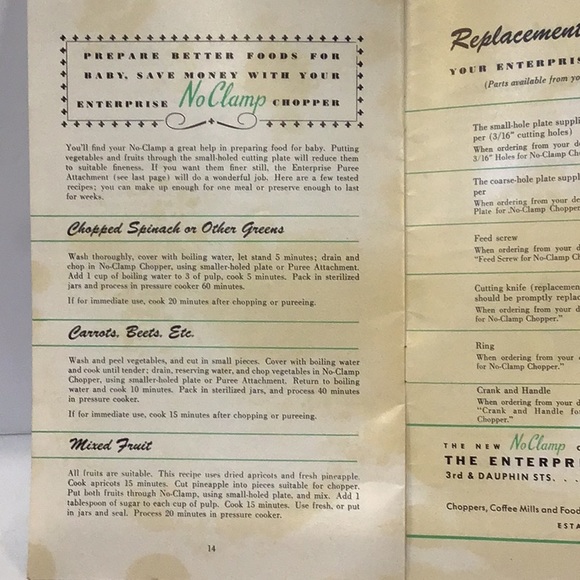 Enterprise food chopper brochure & recipe booklet 15 pages - Picture 6 of 8